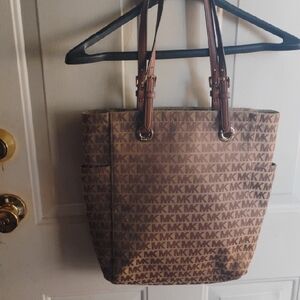 Michael Kors Tan and Brown Logo Tote